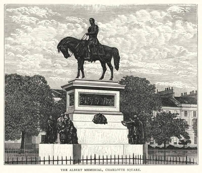 Albert Anıtı, Charlotte Meydanı (gravür) by English School