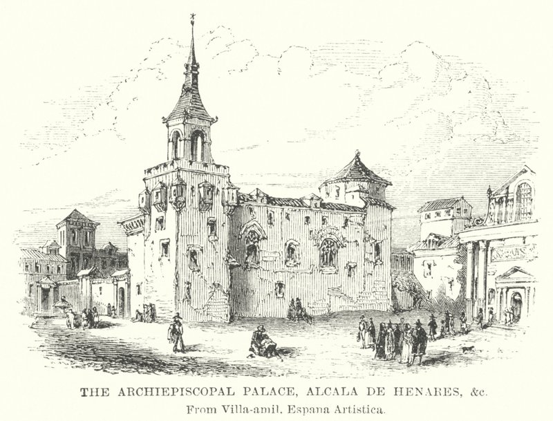Başpiskoposluk Sarayı, Alcala de Henares vb (gravür) by English School