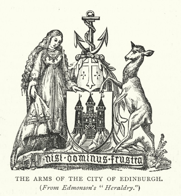 Edinburgh şehrinin arması (gravür) by English School