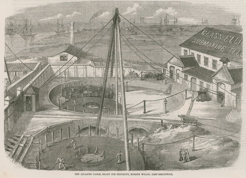 Atlantic Cable, sevkiyata hazır, Moden Wharf, East Greenwich by English School