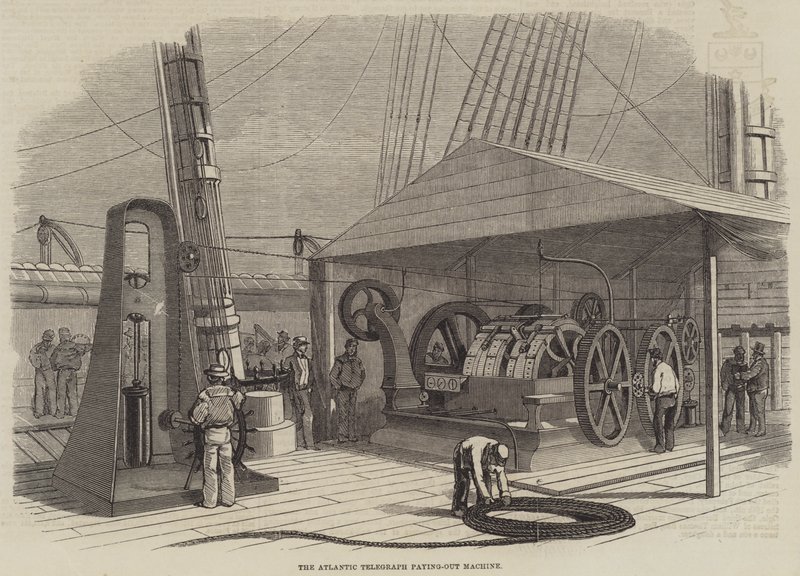Atlantik Telgraf Ödeme Makinesi (gravür) by English School