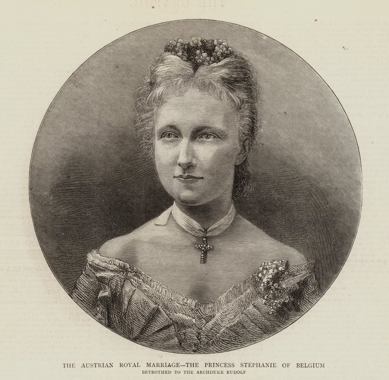 Avusturya Kraliyet Evliliği, Belçika Prensesi Stephanie (gravür) by English School