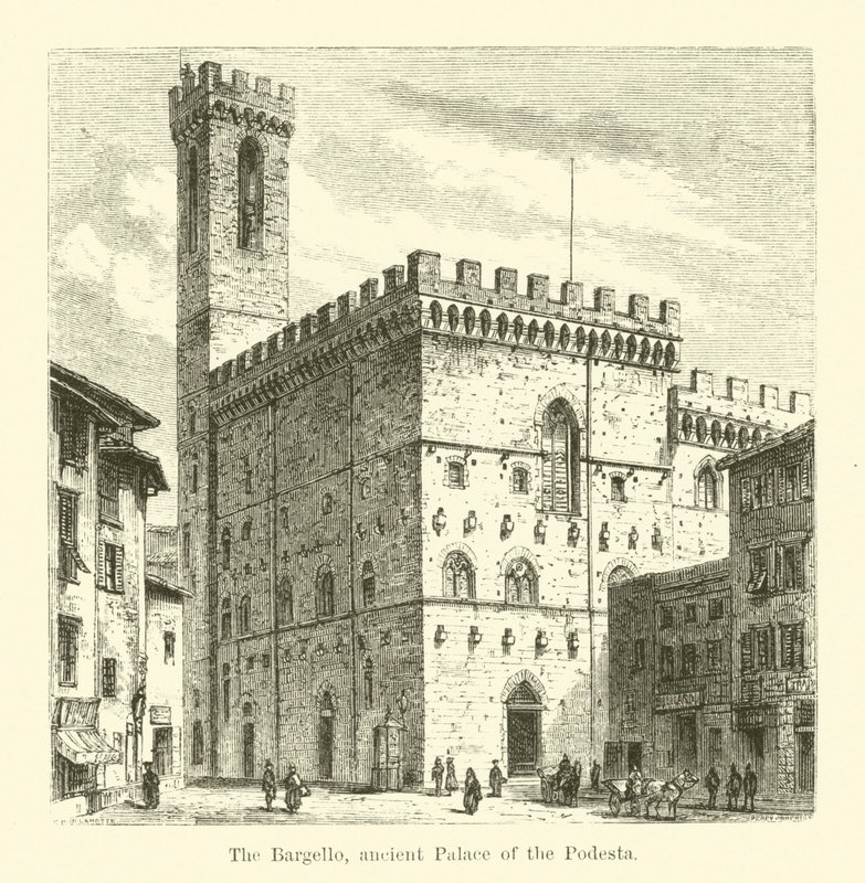 Bargello, antik Podesta Sarayı (gravür) by English School