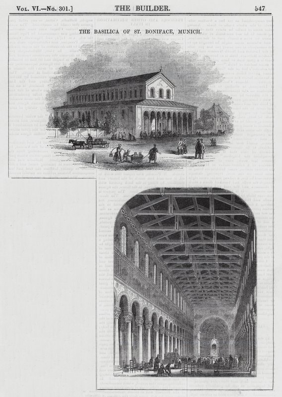 Aziz Boniface Bazilikası, Münih (gravür) by English School