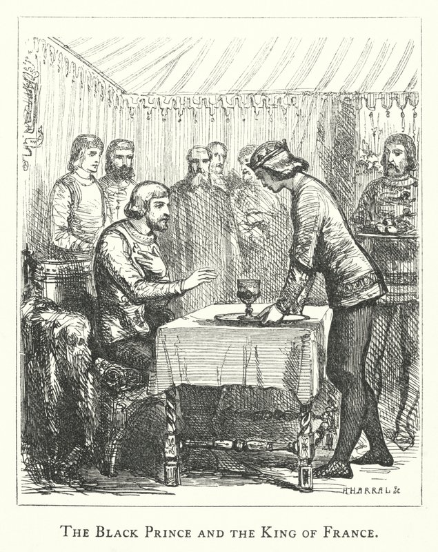 Kara Prens ve Fransa Kralı (gravür) by English School