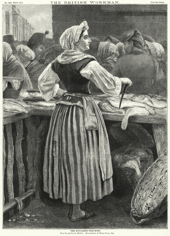Boulogne Balık-Karısı (gravür) by English School