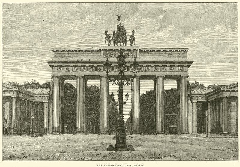 Brandenburg Kapısı, Berlin, 1870 by English School