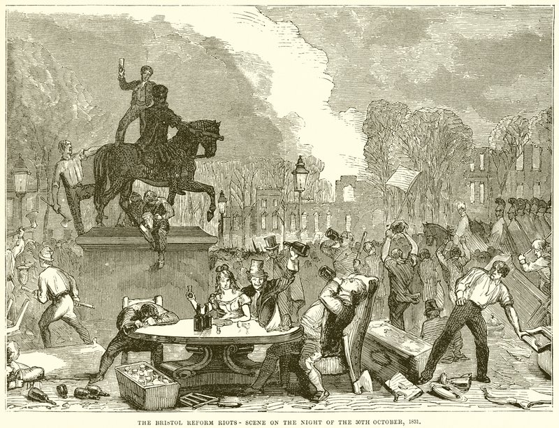 30 Ekim 1831 Gecesi Bristol Reform Ayaklanmaları Sahnesi by English School