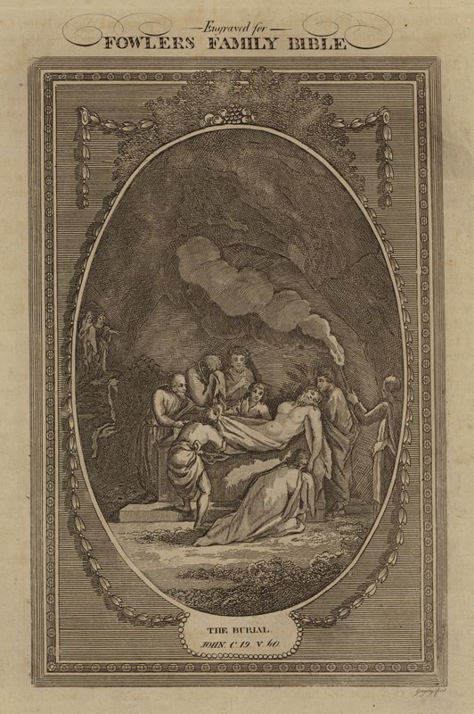 Defin, Yuhanna, Bölüm 19, Ayet 40 (gravür) by English School