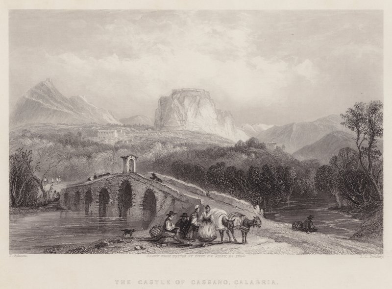 Cassano Kalesi, Calabria (gravür) by English School
