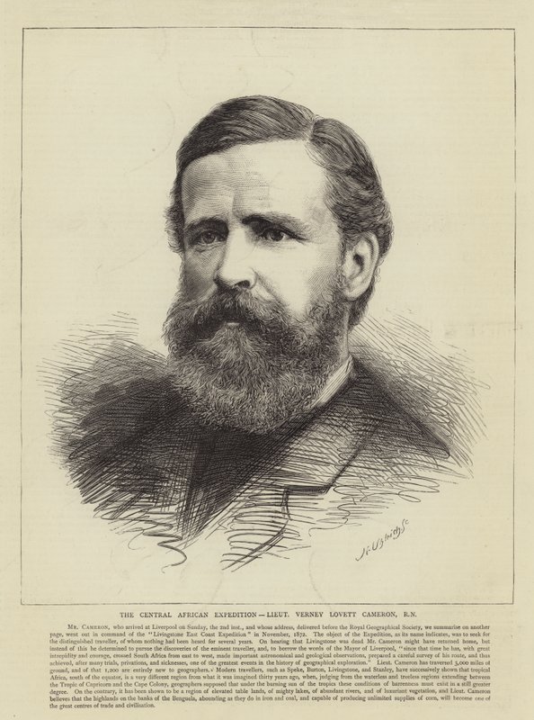 Orta Afrika Seferi, Teğmen Verney Lovett Cameron, RN (gravür) by English School