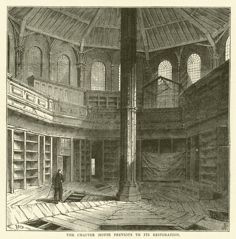 Bölüm Evi restorasyonundan önceki (gravür) by English School