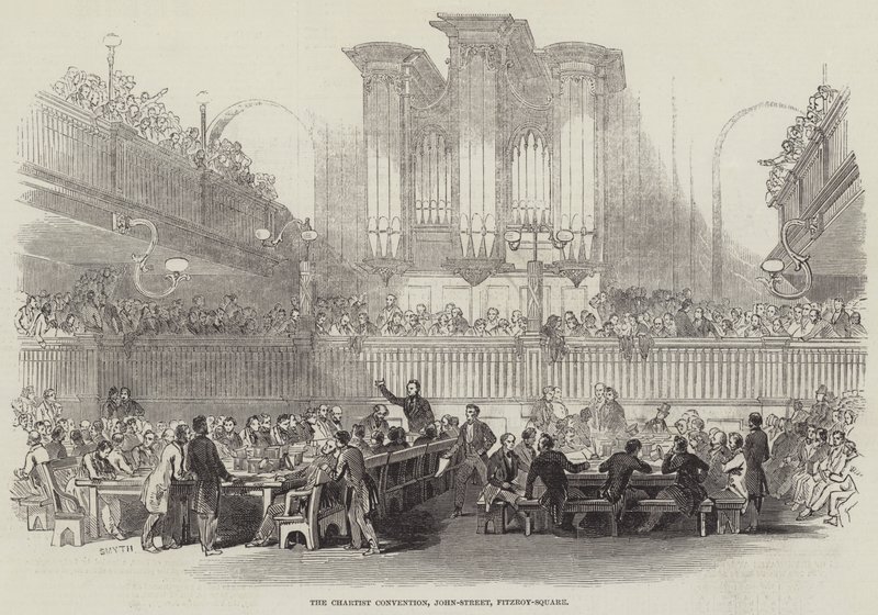 Çartist Konvansiyonu, John-Street, Fitzroy-Square (gravür) by English School