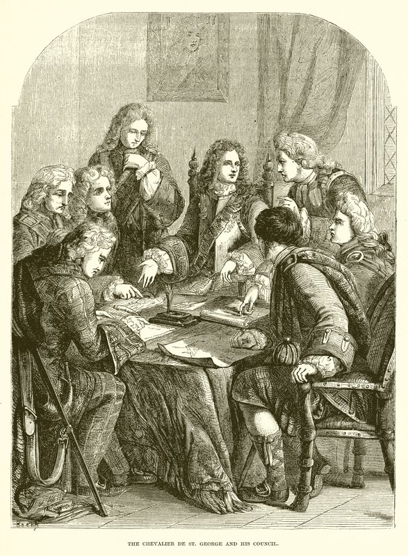 Chevalier de St. George ve Konseyi by English School