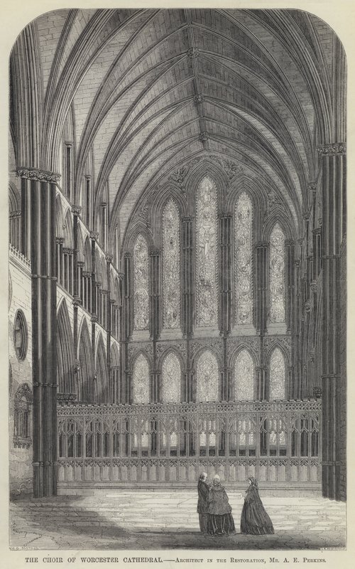 Worcester Katedrali Korosu (gravür) by English School