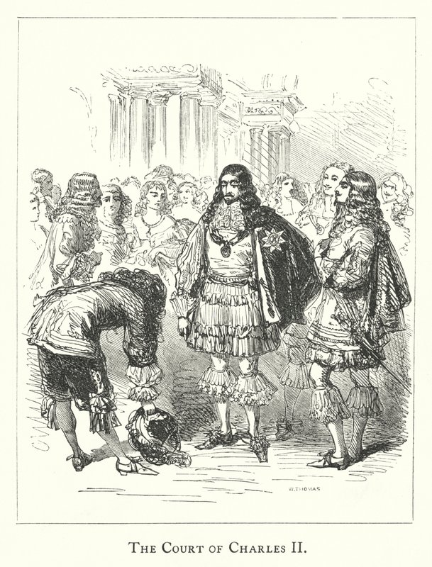 Charles II Mahkemesi (gravür) by English School