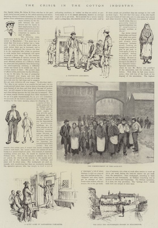 Pamuk Endüstrisinde Kriz (gravür) by English School