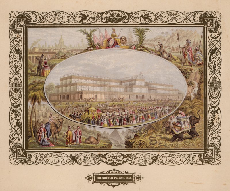 Kristal Saray, 1851, Büyük Sergi, Hyde Park, Londra. by English School
