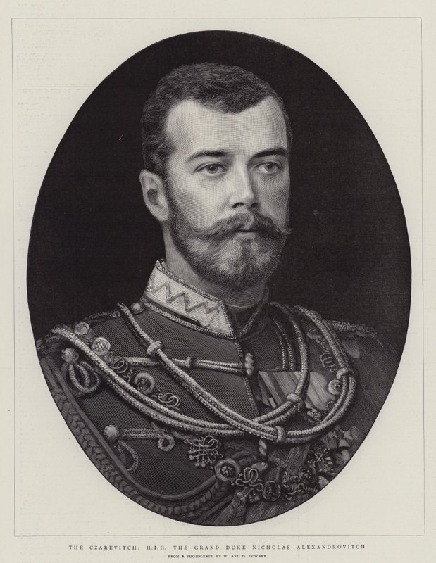 Çareviç, HIH Büyük Dük Nicholas Alexandrovitch (gravür) by English School