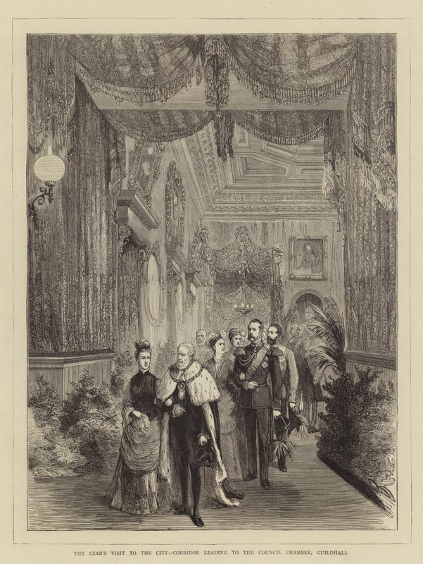Çarın Şehri Ziyareti, Konsey Odasına giden Koridor, Guildhall (gravür) by English School