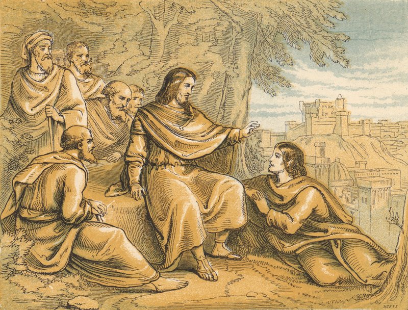 Kudüs'ün Yıkımı önceden bildirildi (renkli gravür) by English School