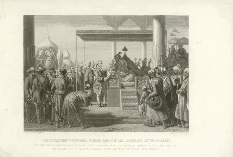 Bengal, Bihar ve Orissa Diwani, İngilizler tarafından satın alındı, Hindistan, 1765 by English School