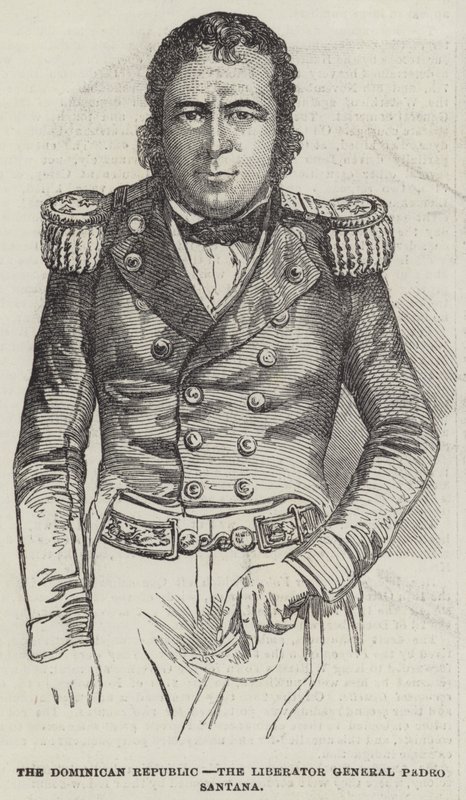 Dominik Cumhuriyeti, Kurtarıcı General Pedro Santana (gravür) by English School