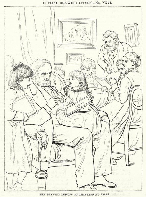 Şükran Günü Villasında Çizim Dersleri (gravür) by English School