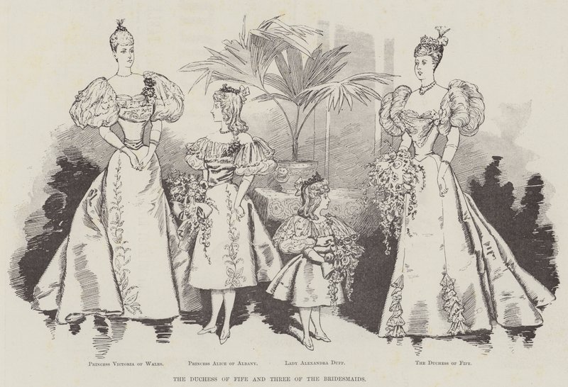 Fife Düşesi ve Üç Nedime (gravür) by English School