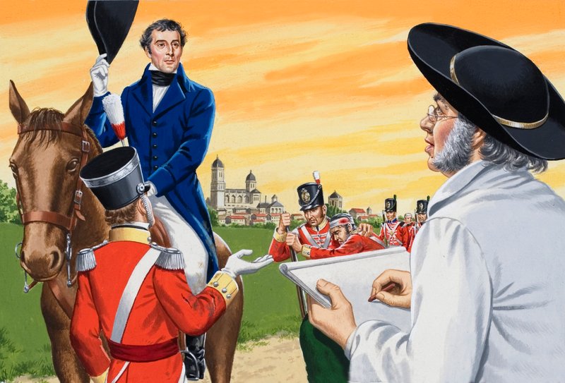 Wellington Dükü Goya tarafından boyanırken by English School