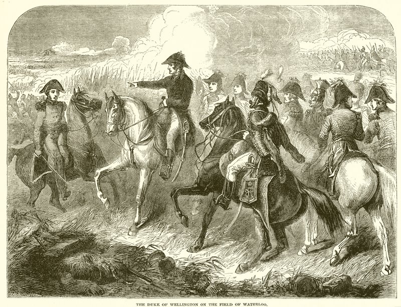 Waterloo alanında Wellington Dükü by English School