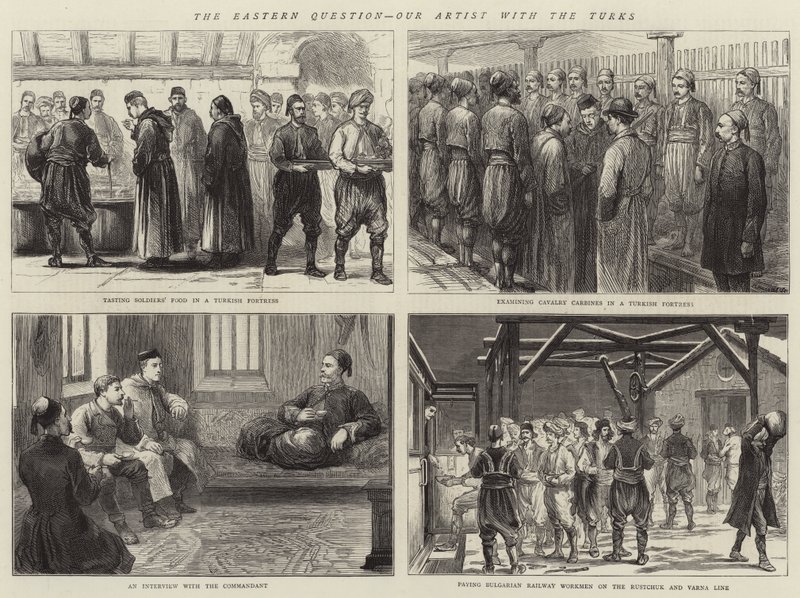 Doğu Sorunu, Sanatçımız Türklerle (gravür) by English School