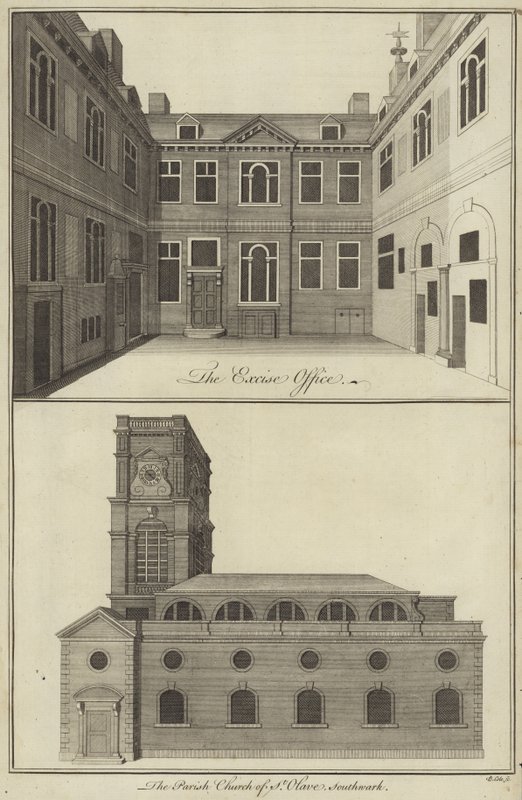 Vergi Dairesi, Londra ve St Olave, Southwark Parish Kilisesi by English School