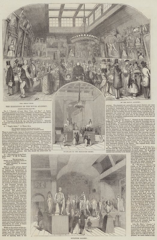 Kraliyet Akademisi Sergisi (gravür) by English School