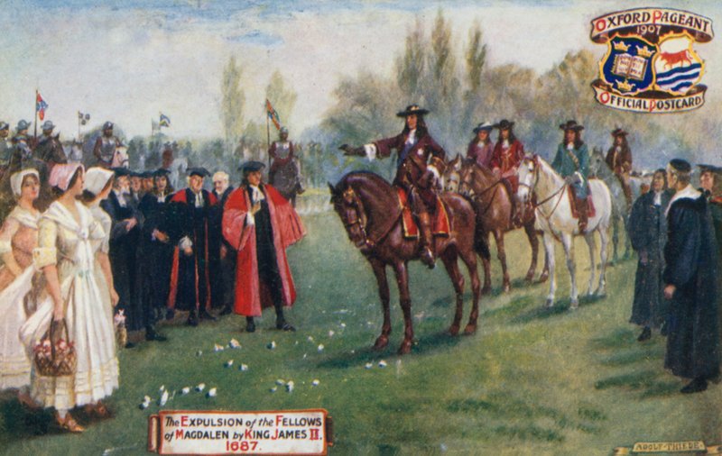 Magdalen Dostlarının Kral II. James tarafından kovulması, 1687 by English School