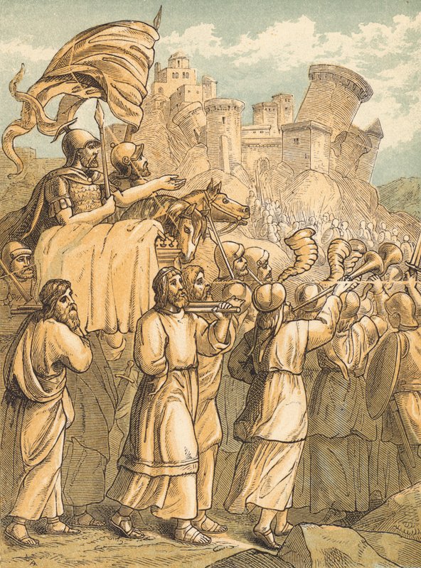 Jericho'nun Düşüşü (renkli gravür) by English School