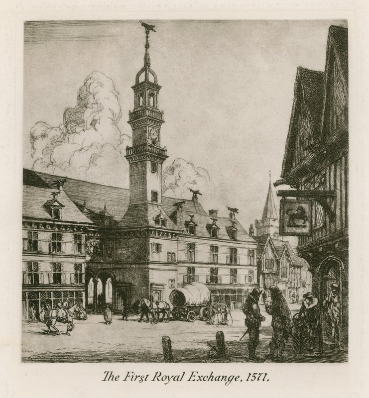 Birinci Kraliyet Borsası, Londra, 1571 by English School