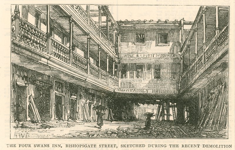 Four Swans Inn, Bishopsgate Caddesi by English School