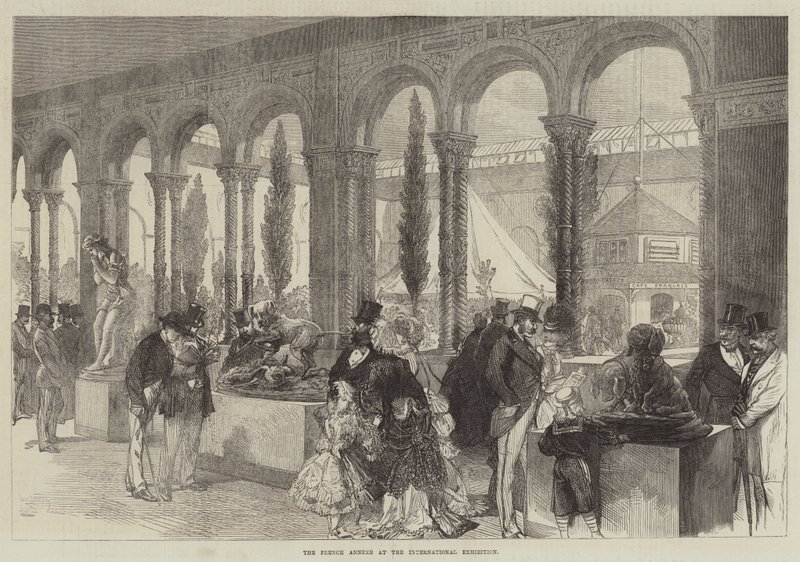 Uluslararası Sergide Fransız Ek Binası (gravür) by English School