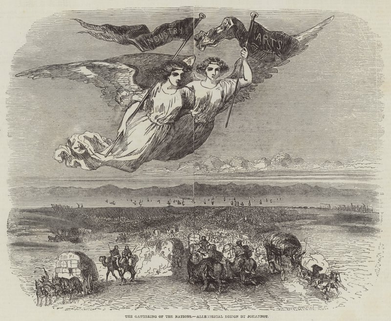 Milletlerin Buluşması, Alegorik Tasarım Johannot (gravür) by English School