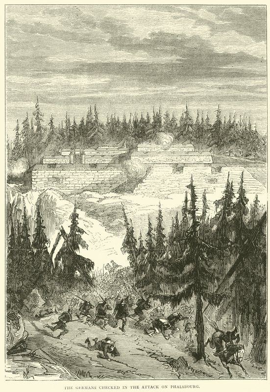 Almanlar, 1871 Phalsbourg saldırısını kontrol etti by English School