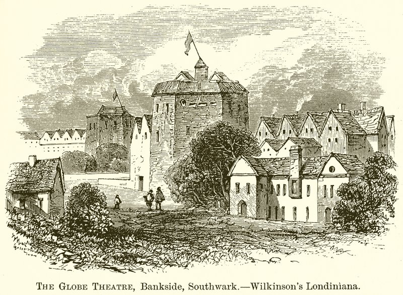 The Globe Theatre, Bankside, Southwark.--Wilkinsons Londiniana by English School