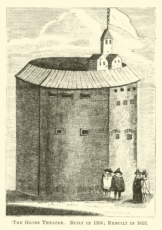 1594 yılında inşa edilen Globe Tiyatrosu; 1613
