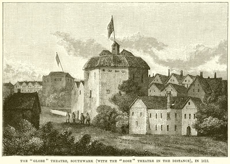 The Globe Theatre, Southwark (Mesafedeki Rose Theatre ile), 1613