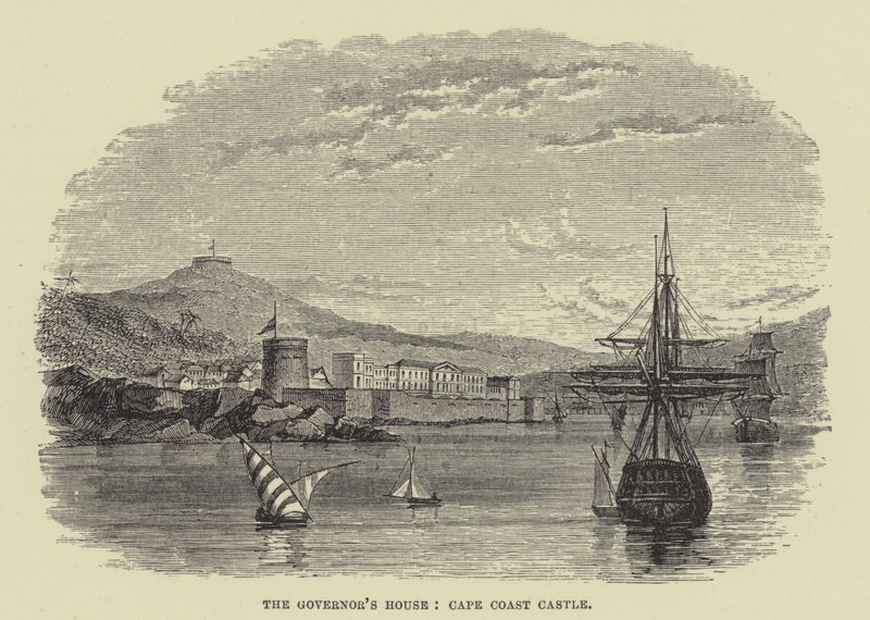 Vali Konağı, Cape Coast Kalesi (gravür) by English School