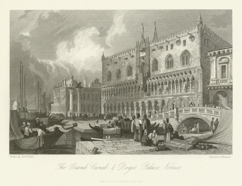 Büyük Kanal ve Doges Sarayı, Venedik, 1844 by English School