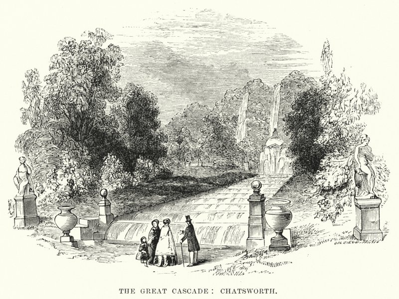 Büyük Çağlayan, Chatsworth (gravür) by English School