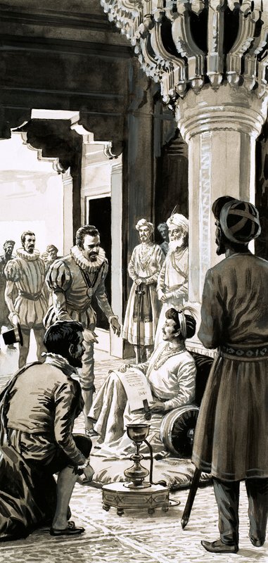 Şanslı İmparatorun Büyük Saltanatı (kağıt üzerinde guaj) by English School