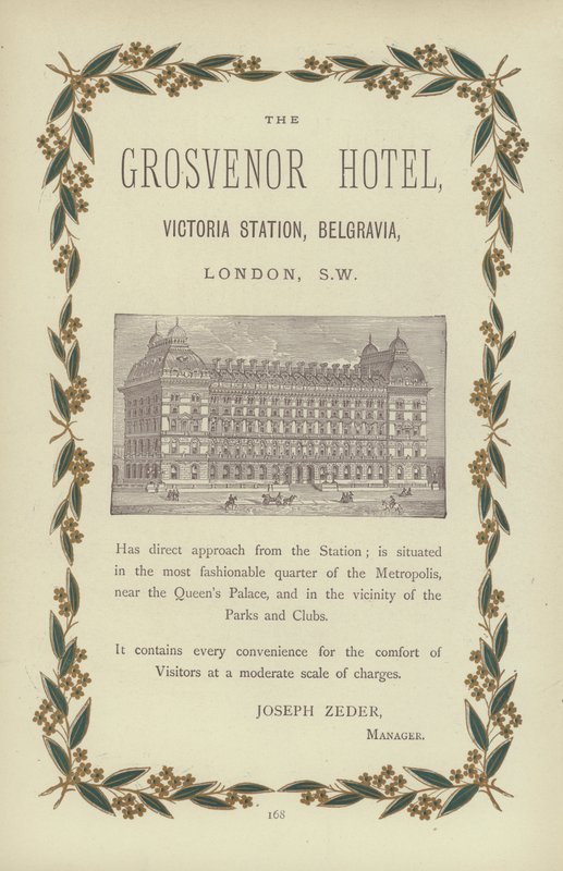 Grosvenor Oteli (gravür) by English School