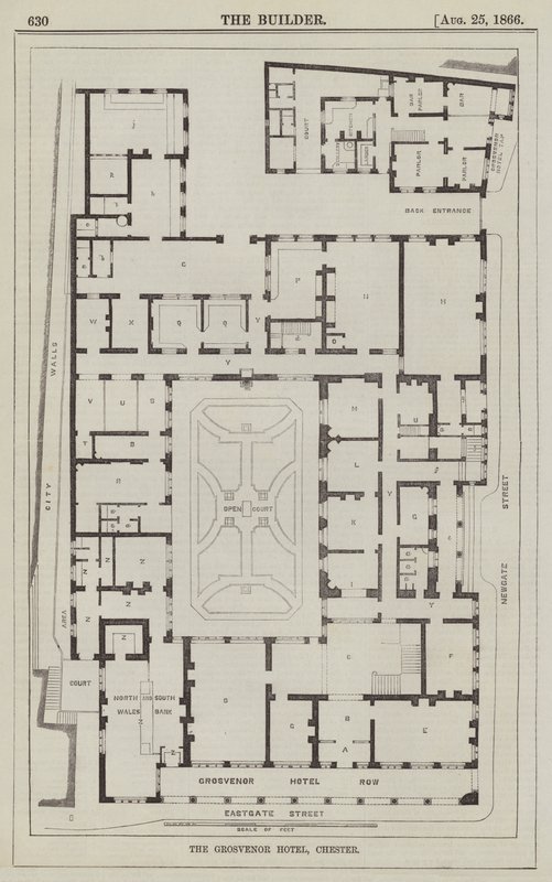 Grosvenor Hotel, Chester (gravür) by English School